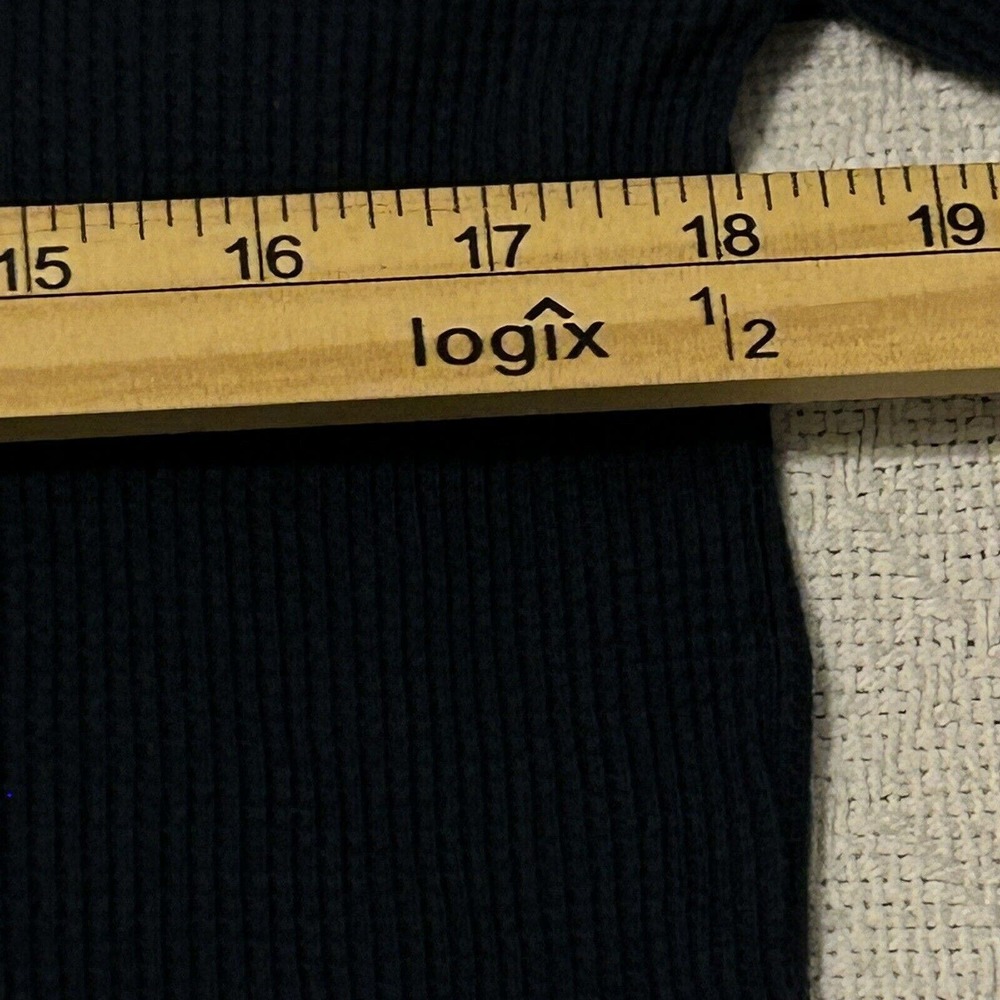 JMR USA Thermal Shirt Mens Medium Navy Blue Waffle Long Sleeve Pullover - Picture 11 of 15